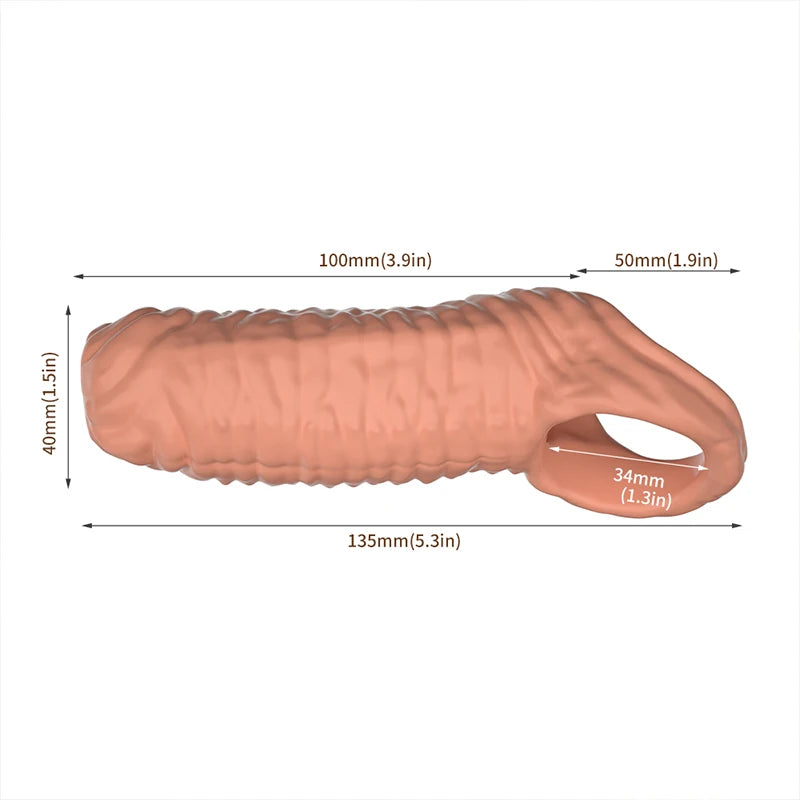 Cock Ring Reusable Penis Sleeve Sex Toys Condoms for Men Restriction Rings Pleasure Ring in The Clitoris Sperm Locking Condom 18