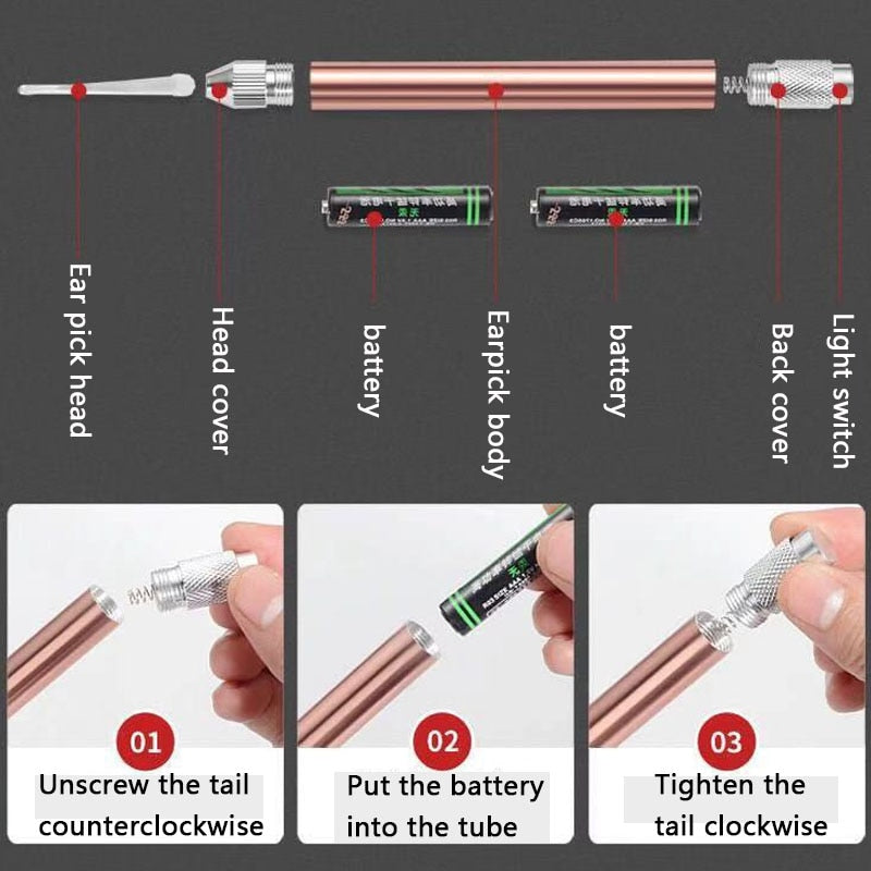 LED Ear Wax Removal Tool with Magnifying Lens