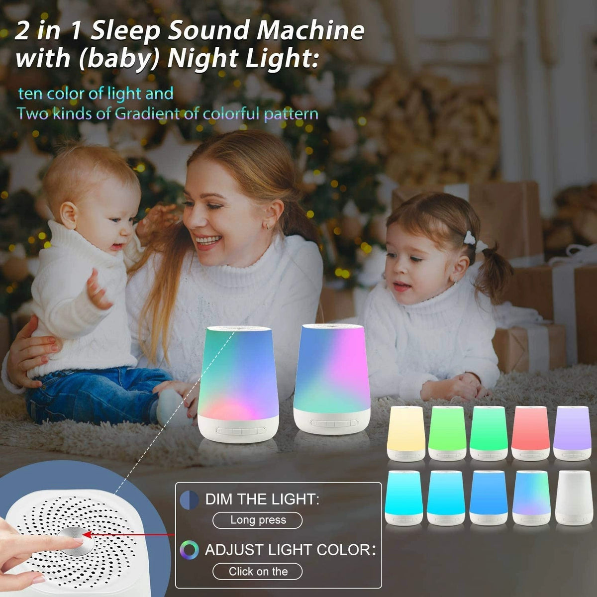 Portable White Noise Machine with Night Light