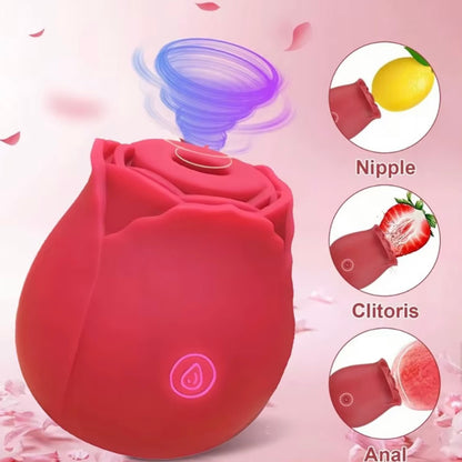 Hypoallergenic Silicone Women Vibrators Rose Petal Suction Toy for Sensitive Skin
