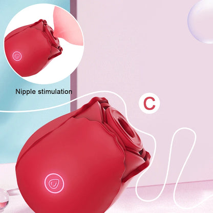 Hypoallergenic Silicone Women Vibrators Rose Petal Suction Toy for Sensitive Skin