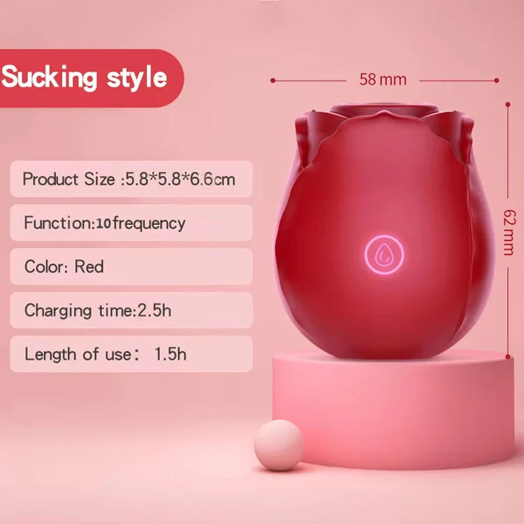 Hypoallergenic Silicone Women Vibrators Rose Petal Suction Toy for Sensitive Skin