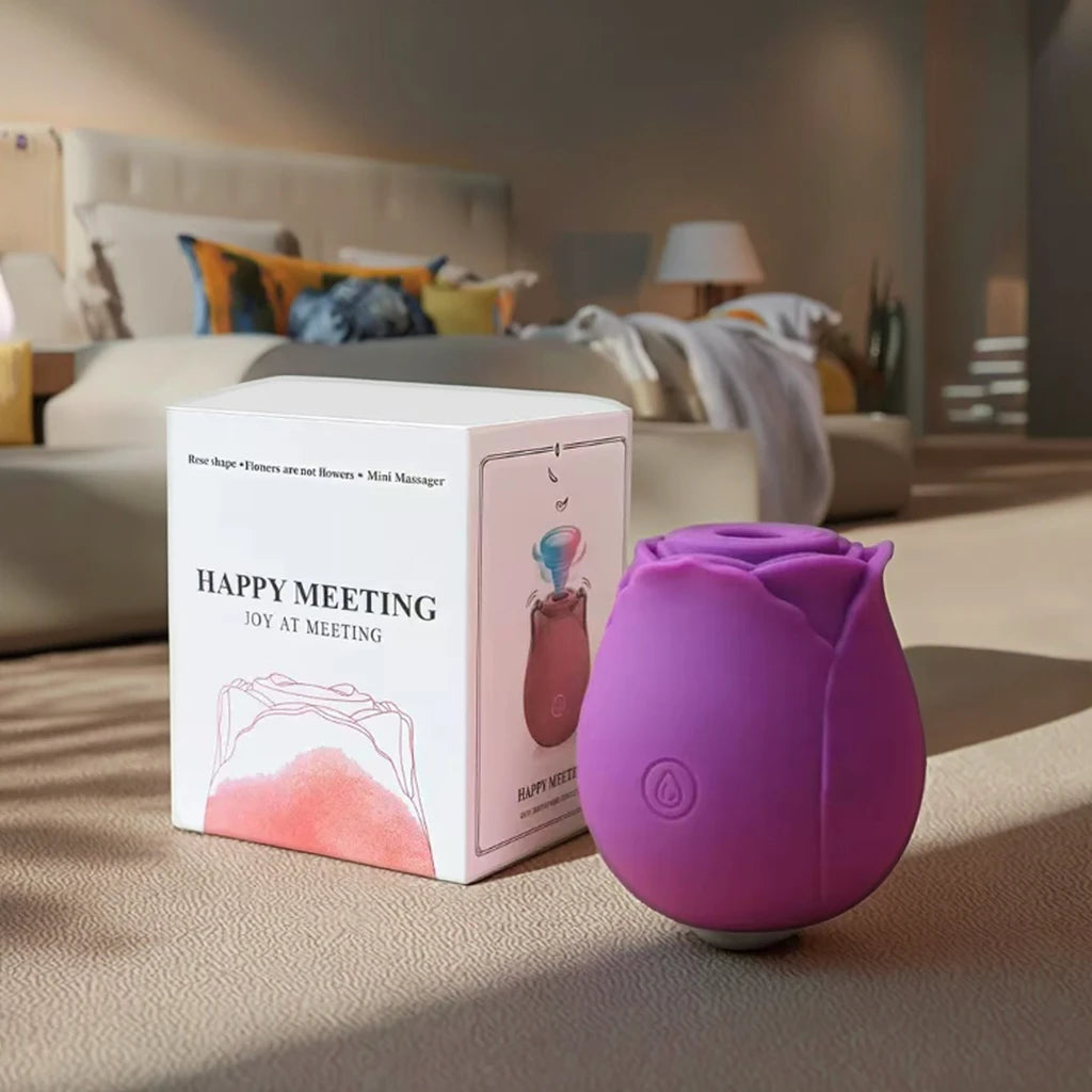 Hypoallergenic Silicone Women Vibrators Rose Petal Suction Toy for Sensitive Skin