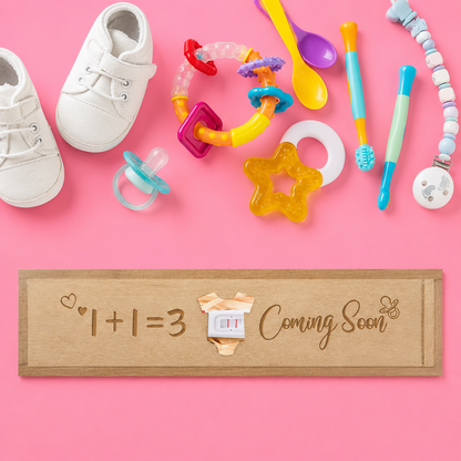 Pregnancy Wooden Announcement Gifts Pregnancy Test Keepsake Box with Slide Cover Surprise Announcement Gift with Word to Husban