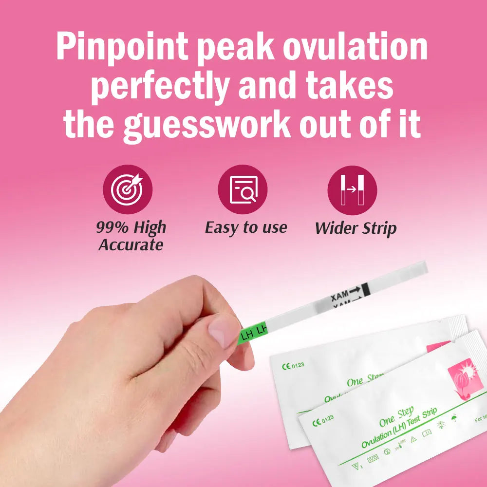 Pelvifine Bulk Ovulation Test Strips for Women, Ovulation Predictor Kit, Accurate Fertility Tests for Home with Cups,25 Count