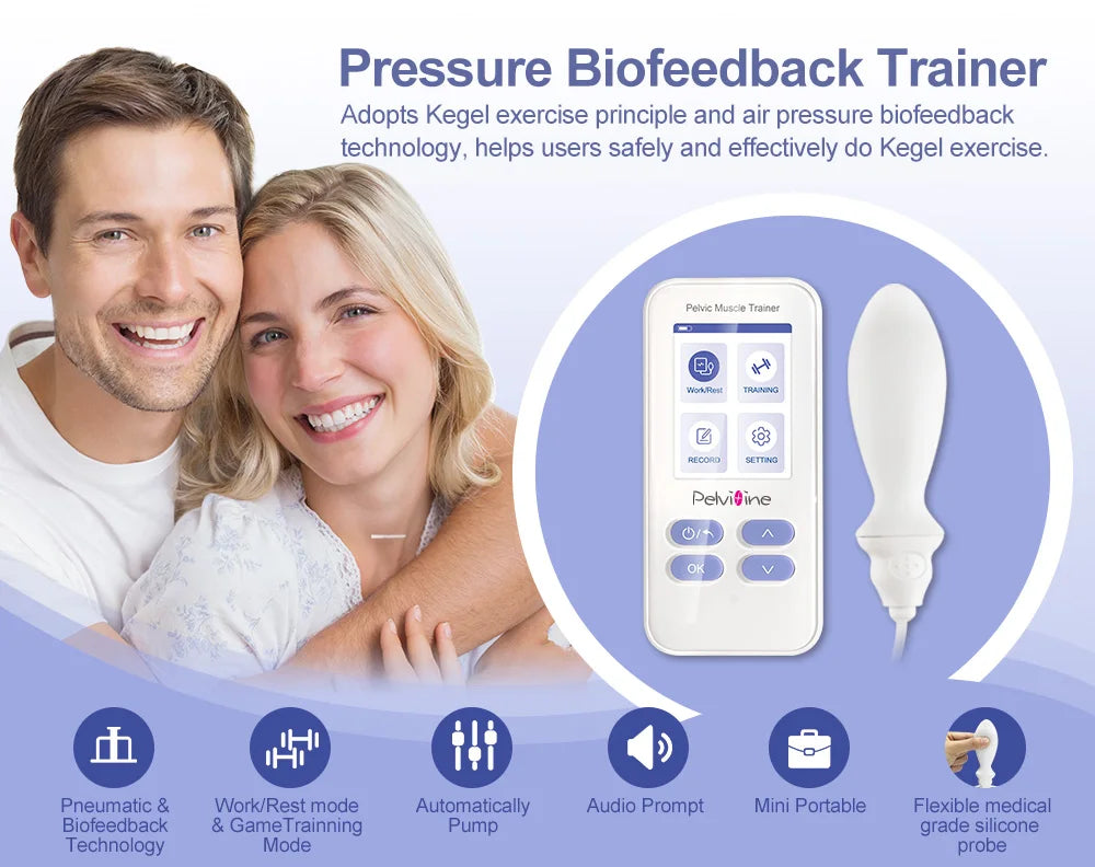 Pelvic Muscle Trainer for Kegel Exerciser with Biofeedback Probe Strengthen Your Pelvic Floor Get Better Bladder Control