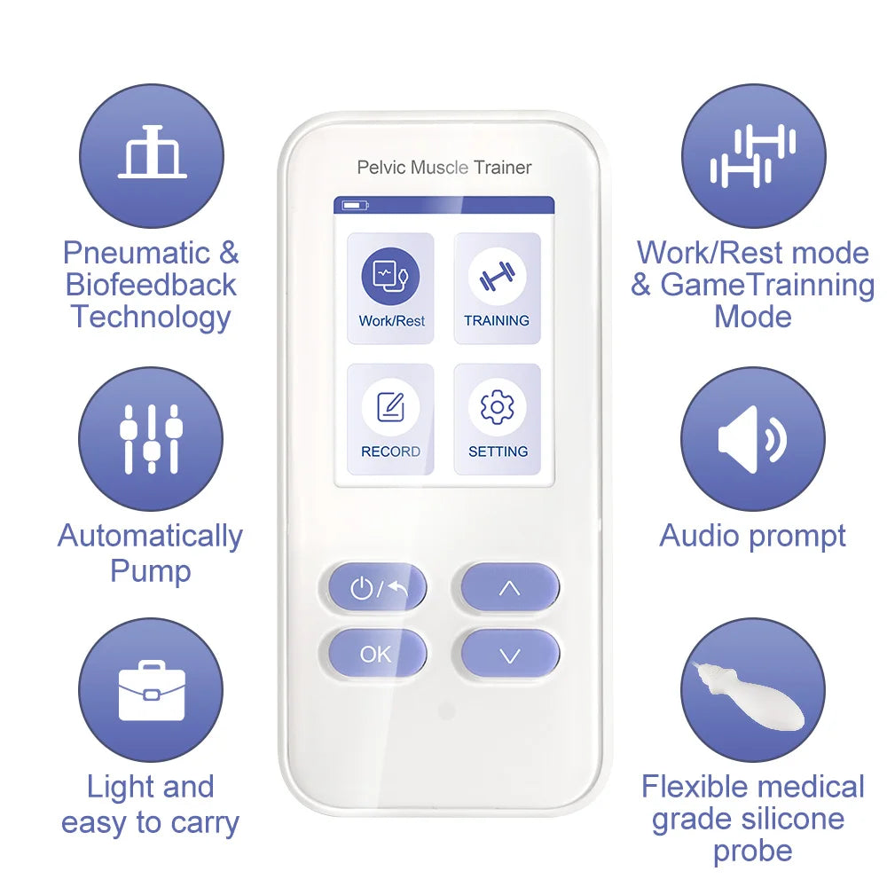 Pelvic Muscle Trainer for Kegel Exerciser with Biofeedback Probe Strengthen Your Pelvic Floor Get Better Bladder Control