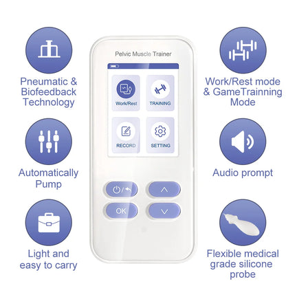 Pelvic Muscle Trainer for Kegel Exerciser with Biofeedback Probe Strengthen Your Pelvic Floor Get Better Bladder Control