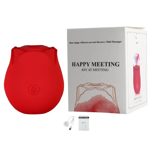 Rose Suker Vibrator G-spot Dildo Clitoris Stimulating Sucking Female Sex Toy USB Rechargeable Rose-shaped Mini Massager