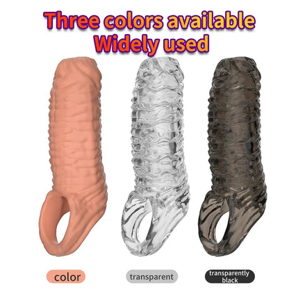 Cock Ring Reusable Penis Sleeve Sex Toys Condoms for Men Restriction Rings Pleasure Ring in The Clitoris Sperm Locking Condom 18