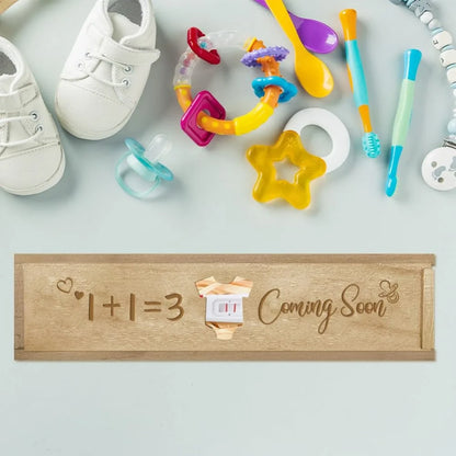 Pregnancy Wooden Announcement Gifts Pregnancy Test Keepsake Box with Slide Cover Surprise Announcement Gift with Word to Husban