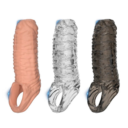 Cock Ring Reusable Penis Sleeve Sex Toys Condoms for Men Restriction Rings Pleasure Ring in The Clitoris Sperm Locking Condom 18