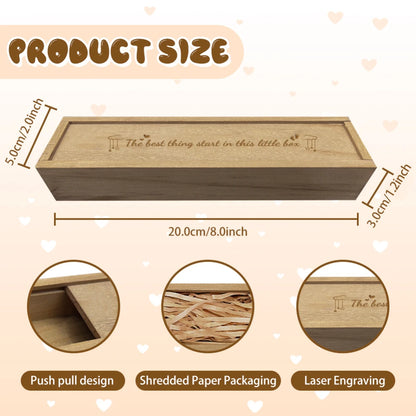 Pregnancy Wooden Announcement Gifts Pregnancy Test Keepsake Box with Slide Cover Surprise Announcement Gift with Word to Husban